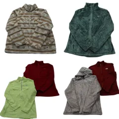 古着卸 まとめ売り ノースフェイス フリース 6枚セット (レディース XL ) フーディー フルジップ スタンドカラー 総柄 中古 古着 NC8531