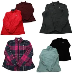 古着卸 まとめ売り ノースフェイス フリース 6枚セット (レディース XL ) ハーフジップ スタンドカラー チェック フルジップ 中古 NC8530