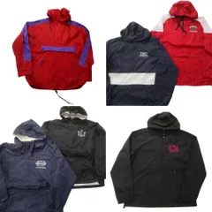 古着卸 まとめ売り アノラックパーカー ジャケット 6枚セット (メンズ S ) プルオーバー バイカラー ワンポイント チーム 中古 古着 NC8588