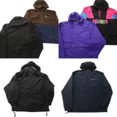 古着卸 まとめ売り アノラックパーカー ジャケット 6枚セット (メンズ L ) キャラクター マルチカラー プルオーバー 中古 古着 NC8581