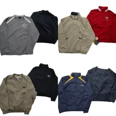古着卸 まとめ売り プルオーバー ジャケット MIX 8枚セット (メンズ M ) ハーフジップ スタンドカラー デッドストック 中古 古着 NC8696