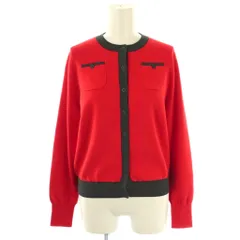 キャバン CABaN コットンカシミヤ バイカラークルーネックカーディガン F レッド チャコール 39-02-94-02006 /CX ■OS