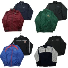 古着卸 ナイキ ウインドブレーカー ジャケット 8枚セット (メンズ L ) スウォッシュ スタンドカラー カレッジチーム 中古 古着 NC8738
