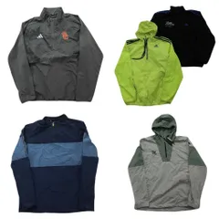 古着卸 まとめ売り アディダス プルオーバーMIX ジャケット 5枚セット (メンズ M ) デッドストック バイカラー フーディー 中古古着 NC8731