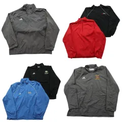古着卸 まとめ売り アディダス プルオーバーMIX ジャケット 6枚セット (メンズ XL ) ハーフジップ スタンドカラー 中古 古着 NC8725