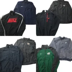 古着卸 まとめ売り ナイキ ウインドブレーカー ジャケット 8枚セット (メンズ XL ) バイカラー スタンドカラー スウォッシュ 中古 NC8763