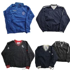古着卸 まとめ売り スポーツブランドMIX プルオーバー ジャケット 5枚セット (メンズ M /L ) アンブロ フィラ カッパ 中古 古着 NC8749