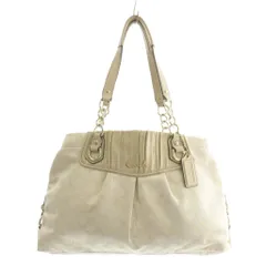 コーチ COACH ハンドバッグ トート キャンバス レザー シグネチャー ラメ 総柄 ロゴ ゴールド金具 白 ホワイト F17645 /XZ ■GY13