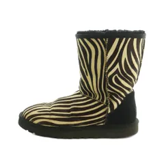 アグ オーストラリア UGG australia ムートンブーツ ショートブーツ ゼブラ柄 US7 24.0cm ブラウン 茶色 アイボリー 1002790 /MI ■OS
