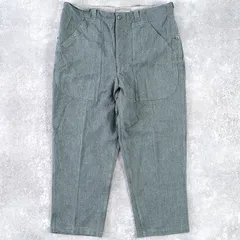 70s スイス軍実物 デニムワークパンツ アルミボタン 55-72 ●565