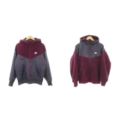 ナイキ NIKE リバーシブル ボアジャケット ブルゾン ジップアップ フード 切替 L 紫 パープル /AH14 ■GY12