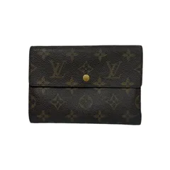 LOUIS VUITTON ルイヴィトン ポルト トレゾール エテュイ パピエ M61202 ブラウン モノグラム 三つ折り財布 【中古】 52511K89