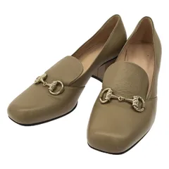 GUCCI グッチ ホースビット チャンキーヒールパンプス 466701 ベージュ 38