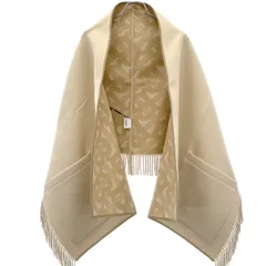 BURBERRY バーバリー ウールモノグラム ポケットスカーフ ケープ 8019417 ベージュのサムネイル