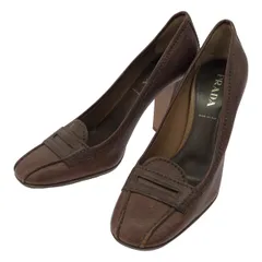 PRADA プラダ レザーローファーパンプス  ブラウン 36