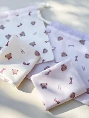 給食袋＆大判ランチマット　2点セット　韓国風くまさん