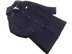 DANTON ダントン ウール混 フード付き ワンポイント コート size36/紺 ◇■ レディース