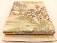 平和屋着物◎六通柄袋帯　京の絵姿　金銀糸　正絹　逸品　BAAV7220yc