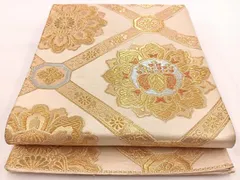 平和屋着物◎六通柄袋帯　蜀江菊桐文　金銀糸　正絹　逸品　BAAV7300yc