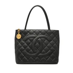 シャネル ココマーク マトラッセ 復刻トート ブラック キャビアスキン レディース CHANEL【222-44644】