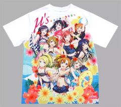 [중고] 티셔츠 (캐릭터) μ's 풀 그래픽 티셔츠 화이트 L 사이즈 [러브라이브! 스쿠페스 추수 감사절 2015]