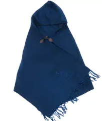 【中古】マフラー・ストール(キャラクター) フード付きストール ブルー 「夏目友人帳×earth music＆ecology Japan Label」