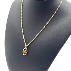 美品 Dior ロゴ ラウンド ネックレス ゴールド クリスチャン ディオール Christian Dior ヴィンテージ