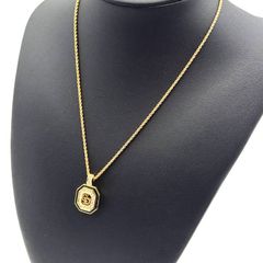 上品】Dior CDディオールロゴ 八角形 オクタゴン ストーン ネックレス