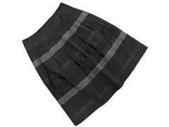 INDIVI インディヴィ ボーダー Aライン 台形 スカート size38/黒ｘグレー ■■ レディース