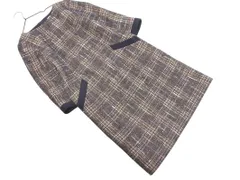 MACKINTOSH PHILOSOPHY マッキントッシュフィロソフィー ウール混 チェック Iライン ワンピース size38/紺 ◇■ レディース