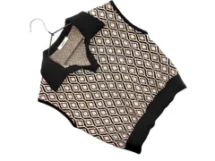 MURUA ムルーア 総柄 ニット ベスト sizeF/ベージュｘ黒 ◇■ レディース