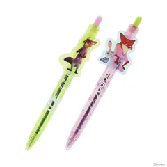 【単品】ディズニー　ズートピア　プレート付きボールペン　0.5mm　2柄展開（ニック or ニック＆ジュディ）　サンスター文具　disney zootopia