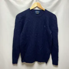 正規品/ウィメンズM ポロ ラルフローレン ウール カシミア ネイビー ニット