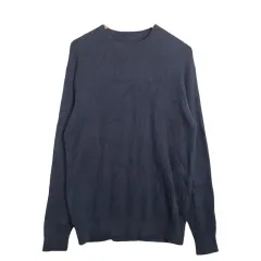MUJI 無印良品 ネイビー ニット Tシャツ L コットン ブレンド