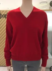 Leshop Vネック カシミア ニット レッド (ほぼ新品)