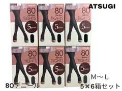 新品　未使用　アツギ　ATSUGI　タイツ　80デニール　5足組×6箱セット　M～L　480/ブラック　黒　匿名配送　送料無料