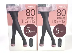 新品　未使用　アツギ　ATSUGI　タイツ　80デニール　5足組セット×2箱　M～L　480/ブラック　黒　匿名配送　送料無料