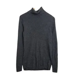 無印良品 グレー タートルネック ニット L ウール 100%