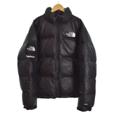 ザノースフェイス THE NORTH FACE シュプリーム Supreme 17AW Leather Nuptse Jacket レザー ヌプシ ダウンジャケット M 黒 ブラック ND91702I ☆AA★