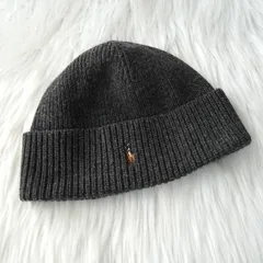ラルフローレン スモールポニー ロゴ ニット帽 ビーニー グレー