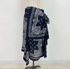 19ss 2019 名作 Sacai サカイ Bandana Skirt バンダナ 変形 ラップ スカート アシンメトリー 日本製 19-04270 NAVY ネイビー 系 サイズ 1