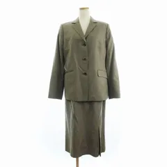 23区 オンワード樫山 スーツ テーラードジャケット シングル スカート ひざ丈 フレア ウール グレー 46