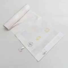 反物 長襦袢 白色ｘ薄紫色ｘ薄黄色 正絹 市松模様 お仕立て用 長さ1350cm 未使用品