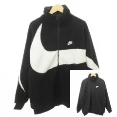 ナイキ NIKE ビッグスウッシュ リバーシブル ボアジャケット BQ6546-011 ロゴ 厚手 XLサイズ 黒 ブラック