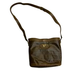 ZM1646 Mario Valentino マリオバレンチノ ショルダーバッグ ポーチ 茶 ブラウン レディース ゴールド 金