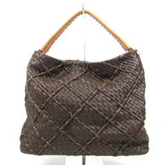 レノマ トートバッグ レザー 編み込み ハンドバッグ 鞄 ブランド レディース ブラウン renoma 【中古】のサムネイル