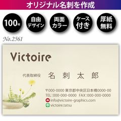 名刺作成 名刺印刷 100枚 両面 フルカラー 紙ケース付 No.2563 - メルカリ