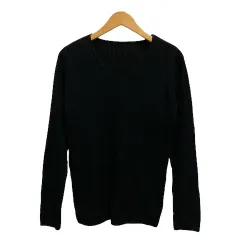 ロペピクニック ROPE Picnic ニット GDM-59020-B セーター Vネック ストライプ 長袖 38 黒 ブラック レディース