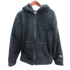 チャンピオン CHAMPION ボアジャケット ジップアップ フード M 黒 ブラック /AU