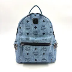 MCM スタッズ付き青リュック B0895 MCM スタッズ付き青リュック B0895